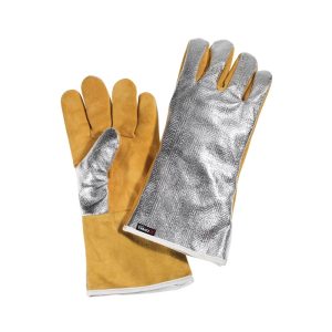 Heat Resistant Leather Insulated Aluminised Foundry Gloves