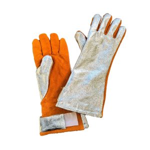 HTR Leather Aluminised Gloves With Velcro Strap