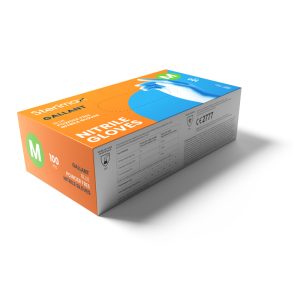 Sterimax Gallant Blue Nitrile Powder Free Disposable Gloves Short Cuff - Box 100 pcs