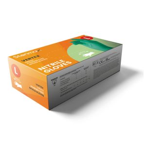 Sterimax Vertex Green Nitrile Powder Free Disposable Gloves Short Cuff - Box 100 pcs