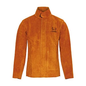 Leopard Gold Leather Welding Jacket